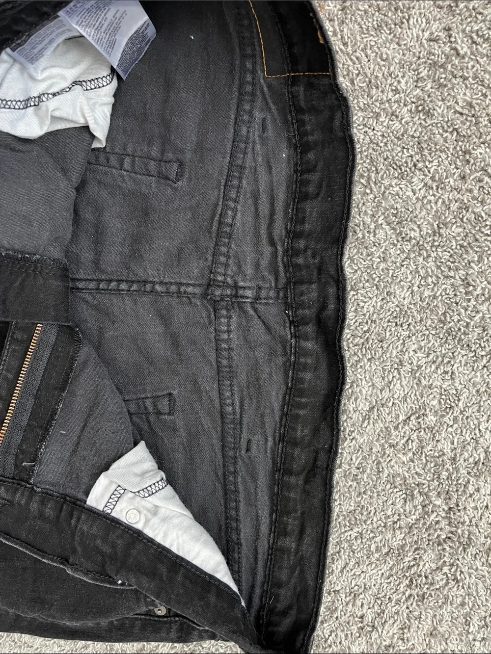 Levi’s 502 Black Men’s Custom Raw Hem Cropped Straight-Leg Stretch Jeans Size 42